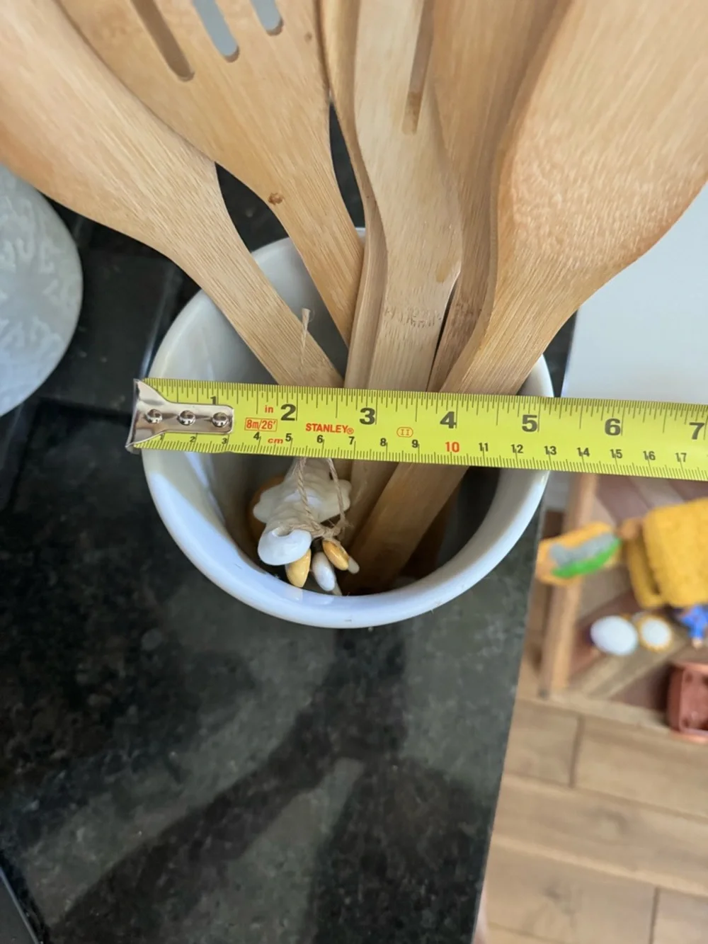 Ceramic Utensil Crock - White Kitchen Holder with Humorous Text